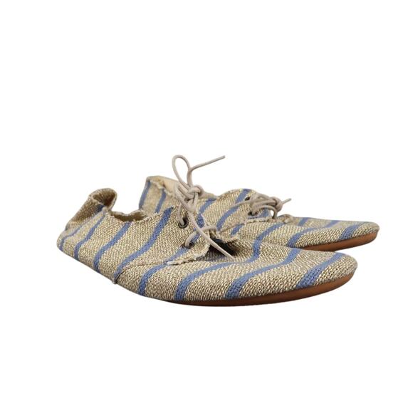 Anniel Shoes Womens 35 Oxford Ballet Flats Fashion Classic Metallic Stripe Soft - Picture 1 of 14